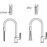Смеситель для кухни GRANULA GR-8172 черный с выдвижным изливом 8172 CHEPHYII